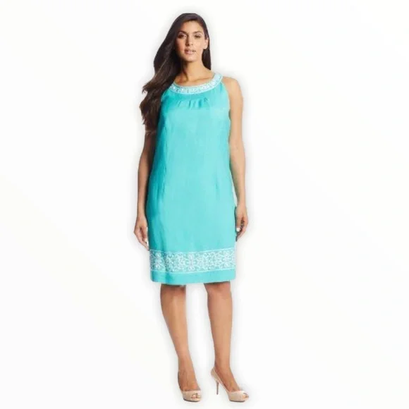 beaded linen dress 100% Linen Beaded Crew Neck Maxi Dress with Belt BELLA – LINTICO